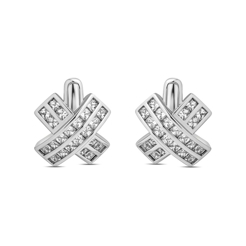Platinum Plated White Zircon Earrings Xuping Platinum Plated White Zircon Earrings Xuping