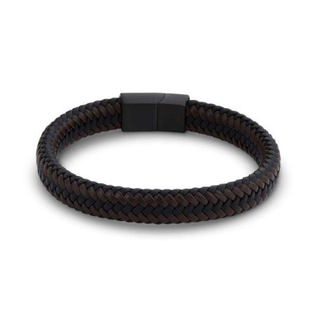 Two-Tone Braided Leather Bracelet Wholesale
