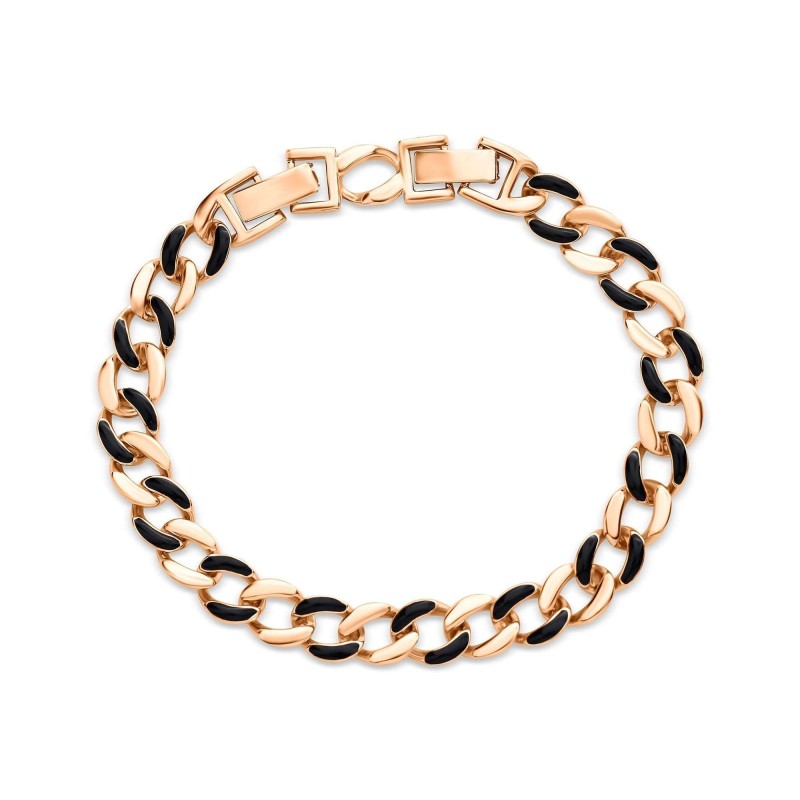 Позолота 18K браслет-цепь с чёрной эмалью Позолота 18K браслет-цепь с чёрной эмалью