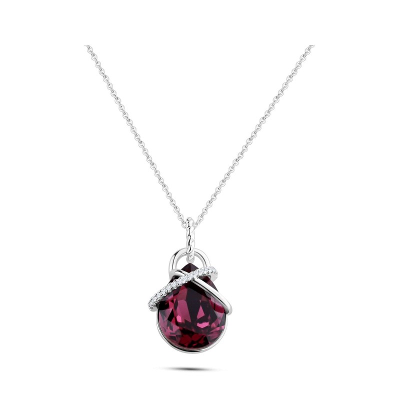 Platinum Plated Purple Zircon Necklace Xuping
