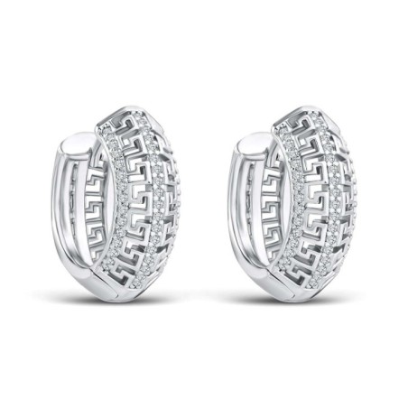 Серьги-конго Xuping Греческий узор (платина) | Опт в ЕС