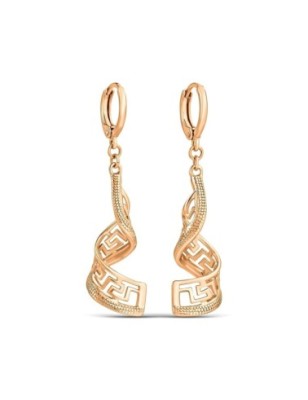 Позолота 18K длинные серьги с меандровым мотивом Xuping