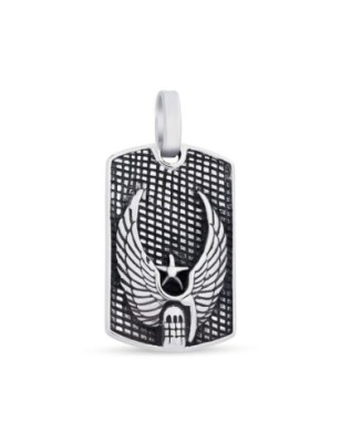 Stainless steel winged skull tag pendant by Xuping