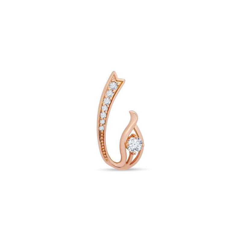 18K Gold Plated CZ Wave Pendant – 25 mm