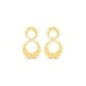 14K Gold Plated Hammered Double Circle Earrings
