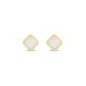 18K Gold Plated Geometric Opaque White Stone Stud Earrings