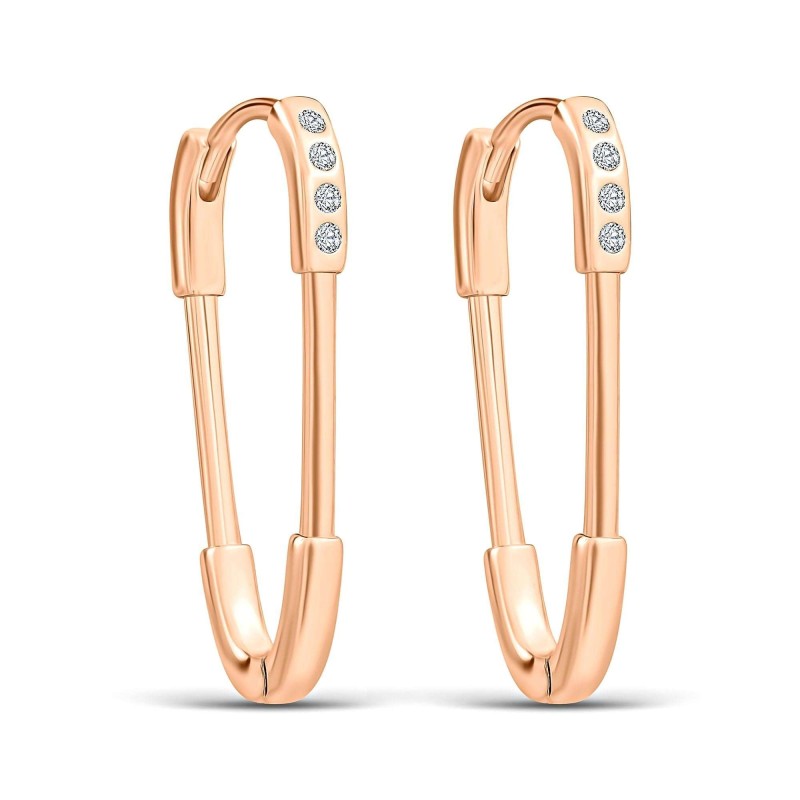 27mm CZ Accent Hoop Earrings with 18K Gold Plating 27mm CZ Accent Hoop Earrings with 18K Gold Plating