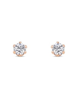 18K Gold Plated 3 MM White Synthetic CZ Stud Earrings Xuping