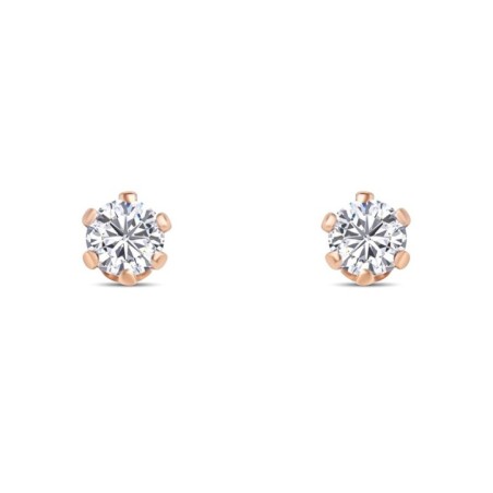 18K Gold Plated 3 MM White Synthetic CZ Stud Earrings Xuping