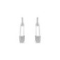 Platinum Plated Safety Pin Earrings with White Zircon Xuping