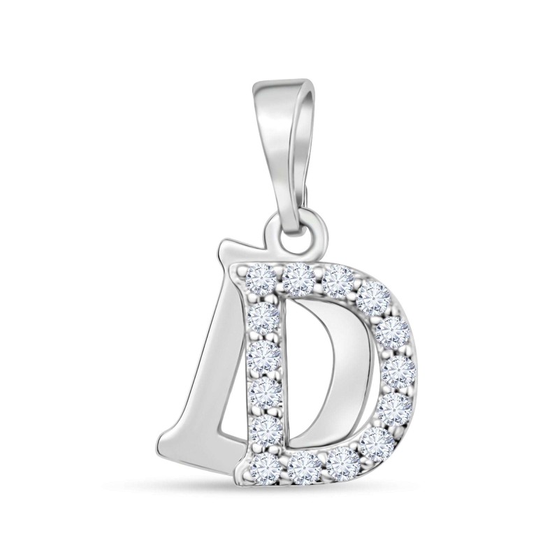 Platinum Plated Letter D Pendant