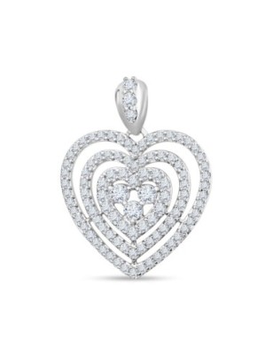 Платиновое покрытие ажурный кулон сердце с цирконами Xuping