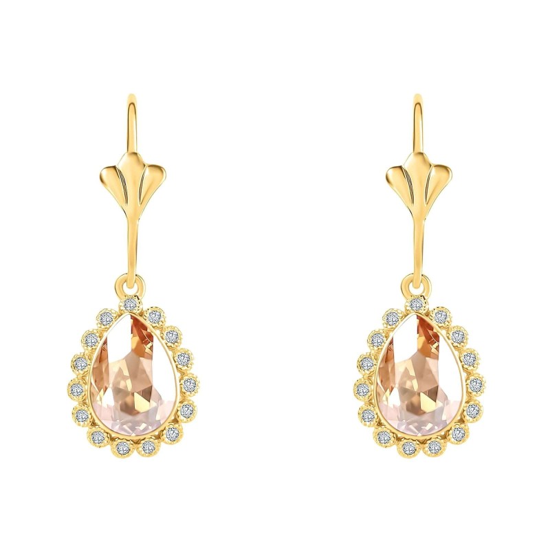 14K Gold Plated Teardrop Crystal Drop Earrings Xuping 14K Gold Plated Teardrop Crystal Drop Earrings Xuping