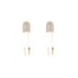 18K Gold Plated White Ceramic CZ English Lock Earrings – 25 mm