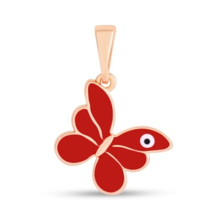 18K gold plated butterfly pendant with red enamel by Xuping