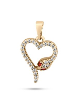 18K Gold Plated 25 MM Red and White Synthetic CZ Pendant Xuping