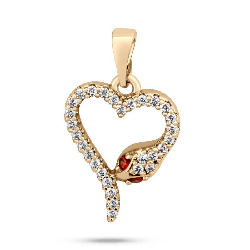 18K Gold Plated Heart CZ Pendant 25 mm 18K Gold Plated Heart CZ Pendant 25 mm
