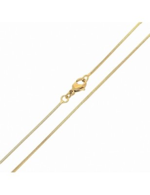 18K gold plated snake chain necklace 60 cm, 1 mm width