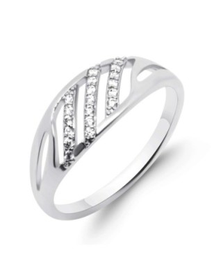 Platinum Plated CZ Openwork Ring Wholesale
