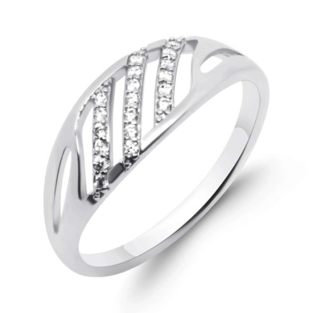 Platinum Plated CZ Openwork Ring Wholesale
