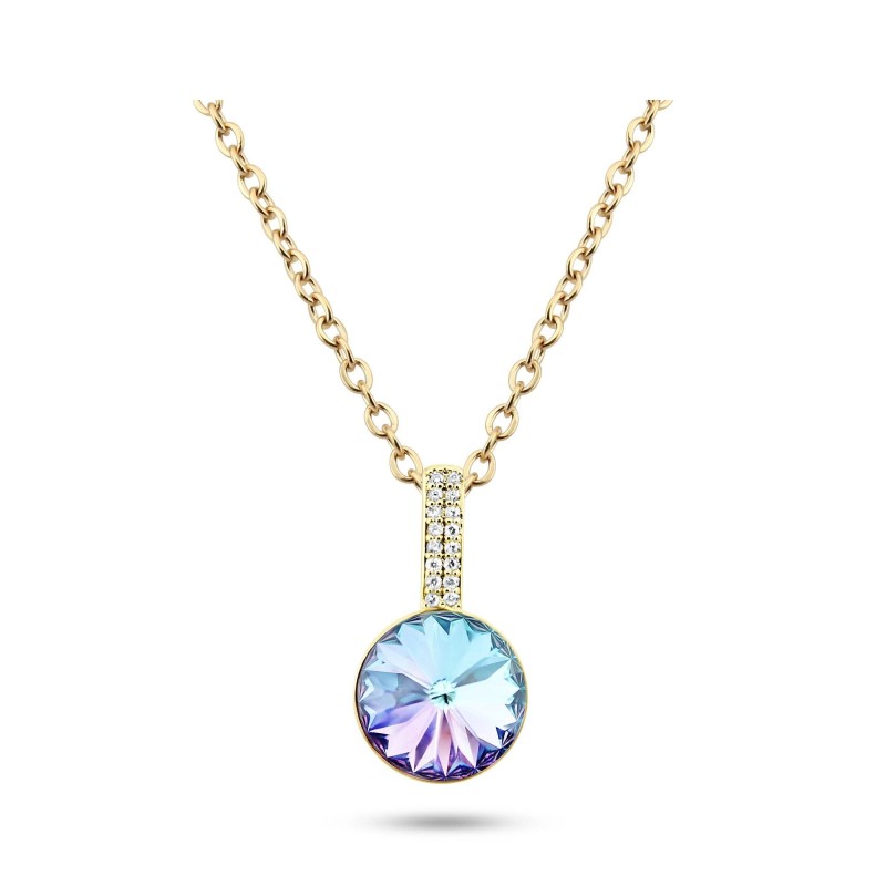 18K Gold Plated Xuping Multicolor Crystal Necklace