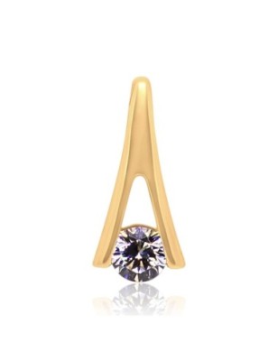 18K Gold Plated Triangle CZ Pendant 23 mm
