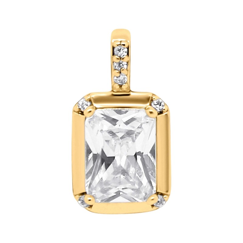 18K Gold Plated Xuping Rectangular Zircon Pendant