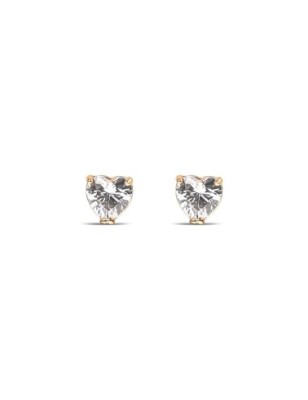 18K Gold Plated Heart CZ Stud Earrings 5mm Xuping
