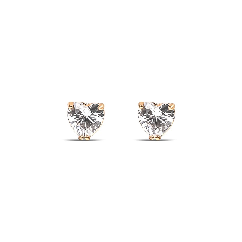 18K Gold Plated 5 MM White Synthetic CZ Stud Earrings