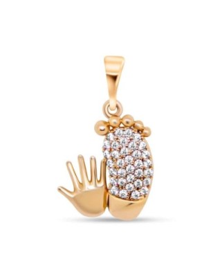 Кулон Xuping с покрытием 18K золото и белыми цирконами, ладонь