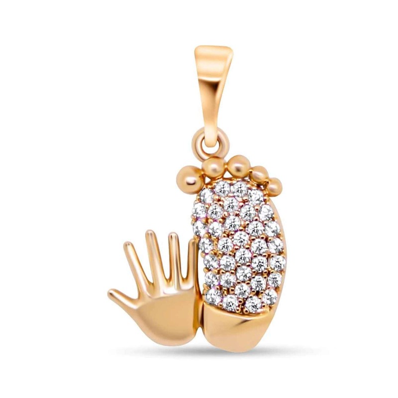 18K Gold Plated Handprint Zircon Pendant Xuping
