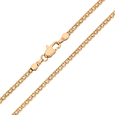 18K gold plated Bismarck chain with 2.2mm width and lobster clasp