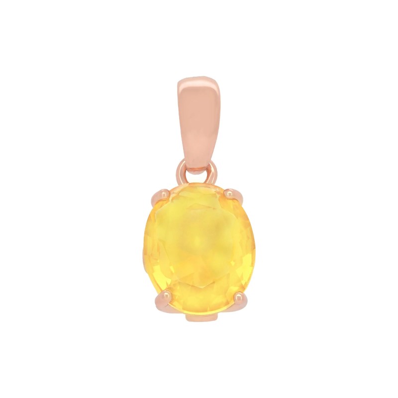 18K Gold Plated Yellow CZ Pendant 12mm