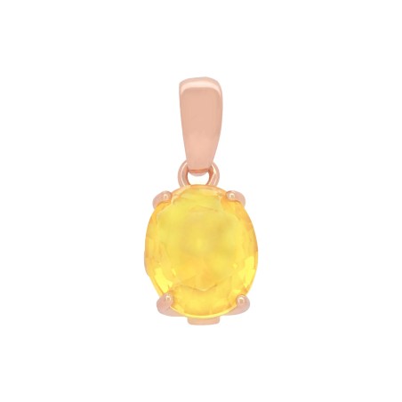 18K gold plated pendant with yellow synthetic CZ stone, 12 mm, Fallon