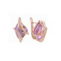 18K Gold Plated Earrings 25 MM with Pink CZ