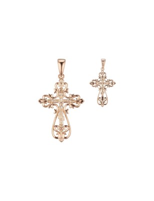 18K Gold Plated Pendant Cross 44 MM – Fallon Jewelry