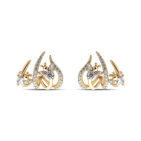 Серьги Xuping с цирконом и позолотой 18K