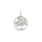Platinum Plated Tree of Life Zircon Pendant