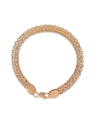 18K gold plated Bismarck bracelet, dense links, Fallon Jewelry