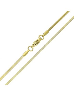 Золотистая цепочка Xuping плоского плетения из нержавеющей стали, длина 45 см.