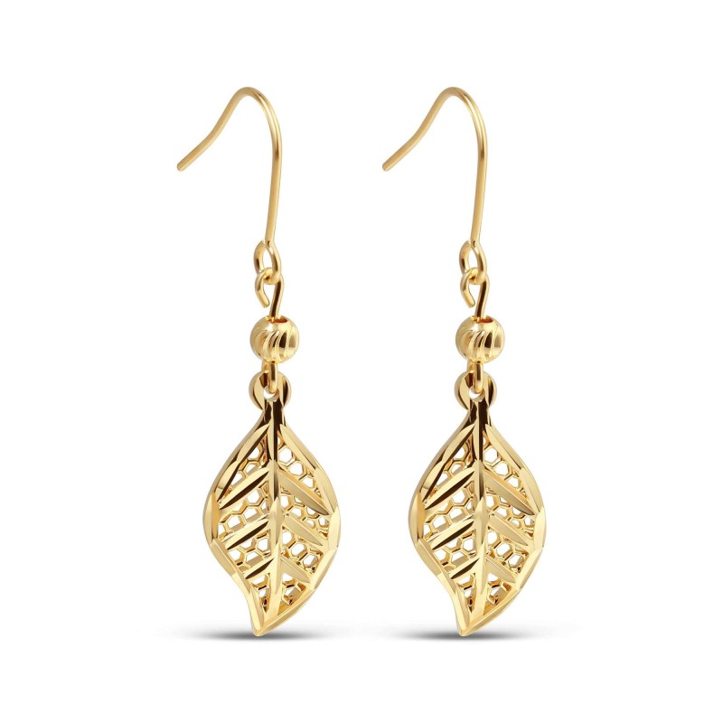 24K Gold Plated Xuping Leaf Drop Hook Earrings 24K Gold Plated Xuping Leaf Drop Hook Earrings
