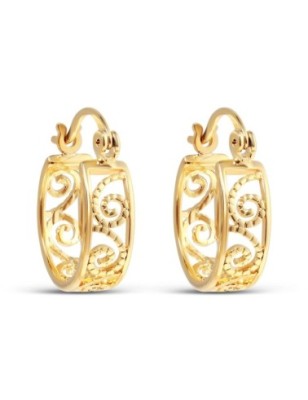 24K gold plated openwork hoop earrings without stones Xuping
