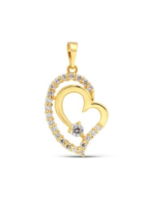 Позолота 24K кулон сердце с белым цирконом Xuping