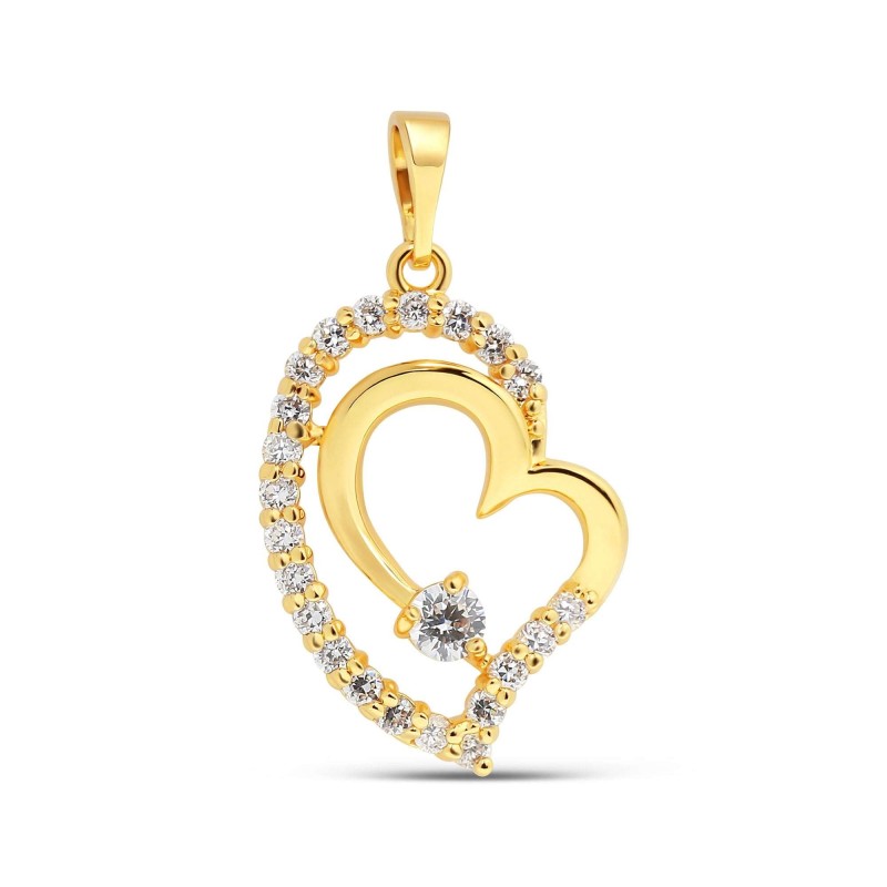 24K Gold Plated Open Heart Pendant Xuping