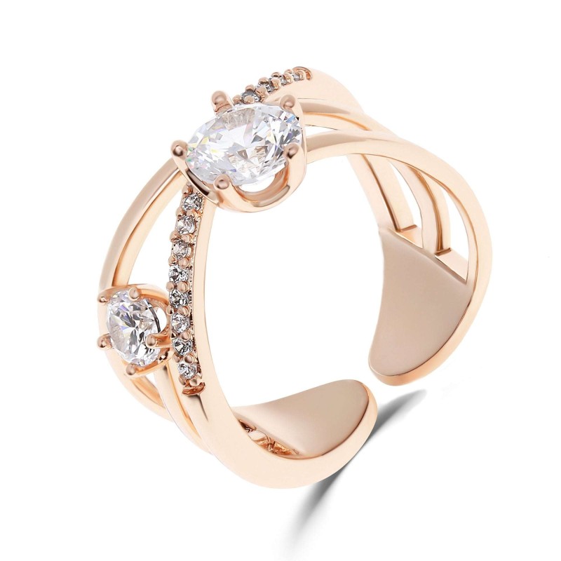 18K Gold Plated CZ Open Ring Xuping 18K Gold Plated CZ Open Ring Xuping