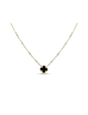 Позолота 14K ожерелье с чёрным клевером