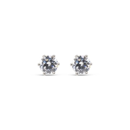 Platinum Plated 8 mm CZ Stud Earrings Wholesale