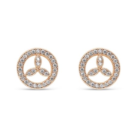18K gold plated round earrings with white CZ, Xuping