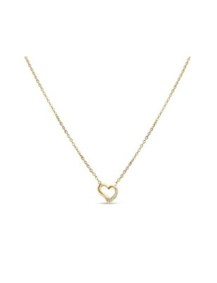 14K Gold Plated heart necklace with a delicate chain and sparkling accents.