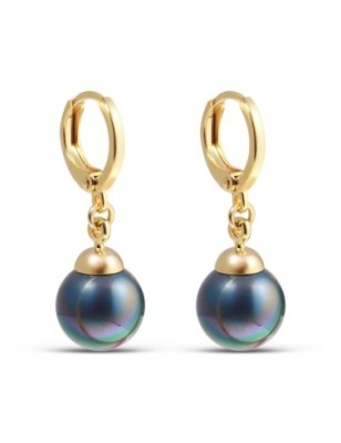 24K Gold Plated 29 MM Navy Bead Drop Earrings Xuping